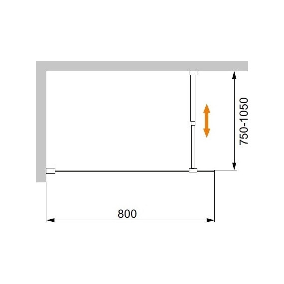 Шторка для ванны Cezares Liberta V-1 80 см (стекло 8 мм), хром/прозрачное фото 2