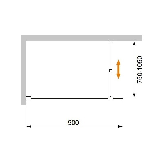 Шторка для ванны Cezares Liberta V-1 90 см (стекло 8 мм), хром/прозрачное фото 2