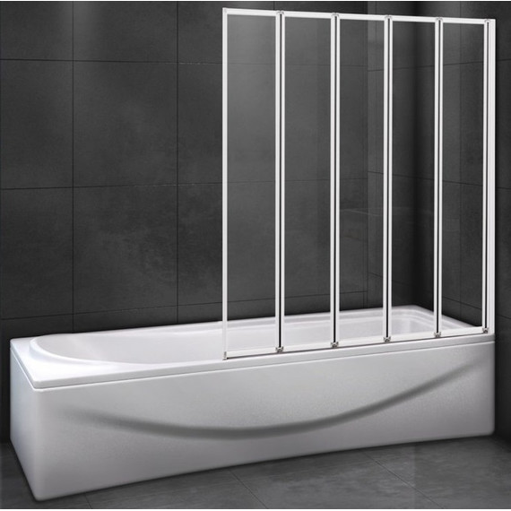 Шторка для ванны Cezares Relax V-5 120 см R, белый/матовое фото 