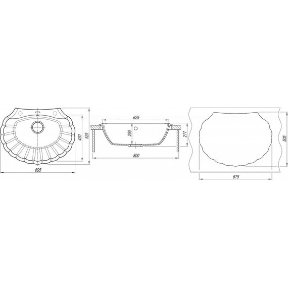 Кухонная мойка Florentina Гребешок 20.345.E0695.201, жасмин, Цвет производителя: жасмин фото 4
