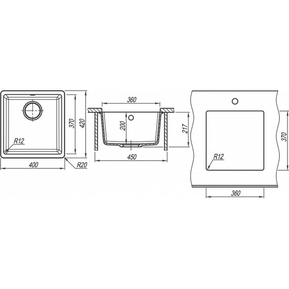 Кухонная мойка Florentina Вега 360 22.310.В0360.202, шампань, Цвет производителя: шампань фото 4