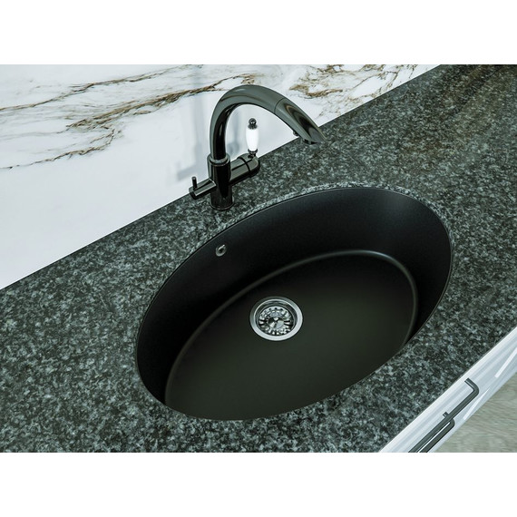 Кухонная мойка Florentina Вега овал 22.430.E0650.302, антрацит, Цвет производителя: чёрный - 2 Кухонная мойка Florentina Вега овал 22.430.E0650.302, антрацит, Цвет производителя: чёрный фото 2