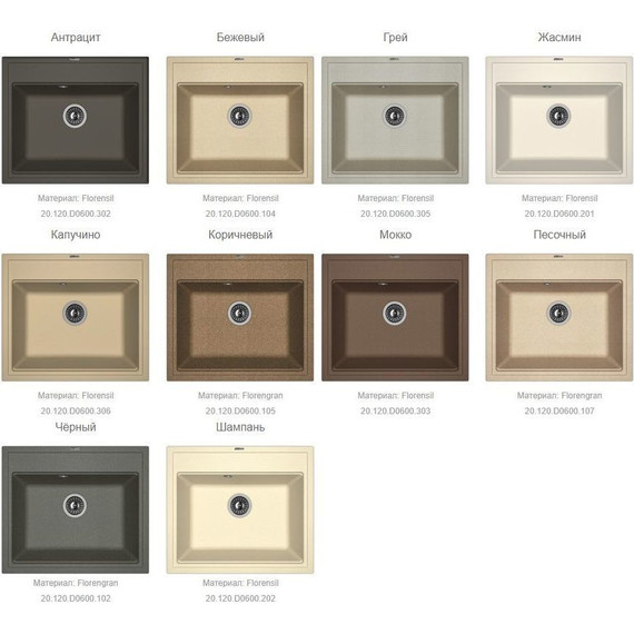 Кухонная мойка Florentina Липси 600 20.120.D0600.104, бежевый, Цвет производителя: бежевый фото 2