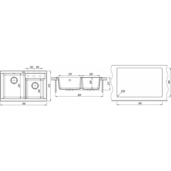 Кухонная мойка Florentina Касси 780 20.230.Е0780.104, бежевый, Цвет производителя: бежевый фото 4