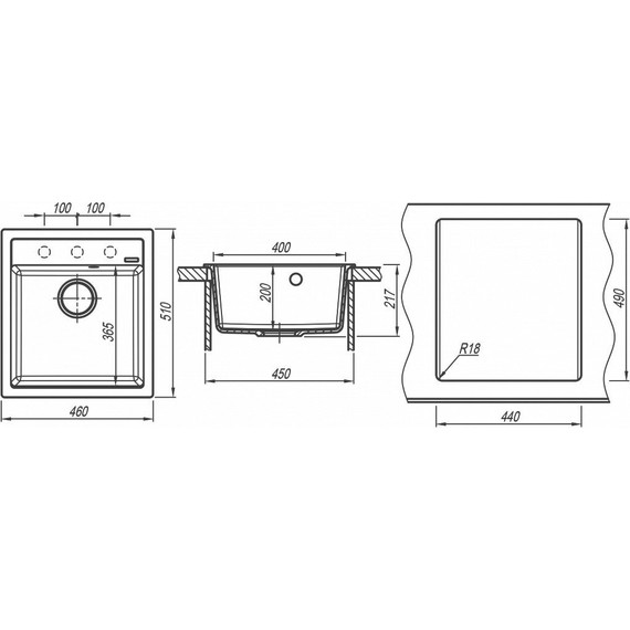 Кухонная мойка Florentina Липси 460 20.280.B0460.107, песочный, Цвет производителя: песочный фото 4