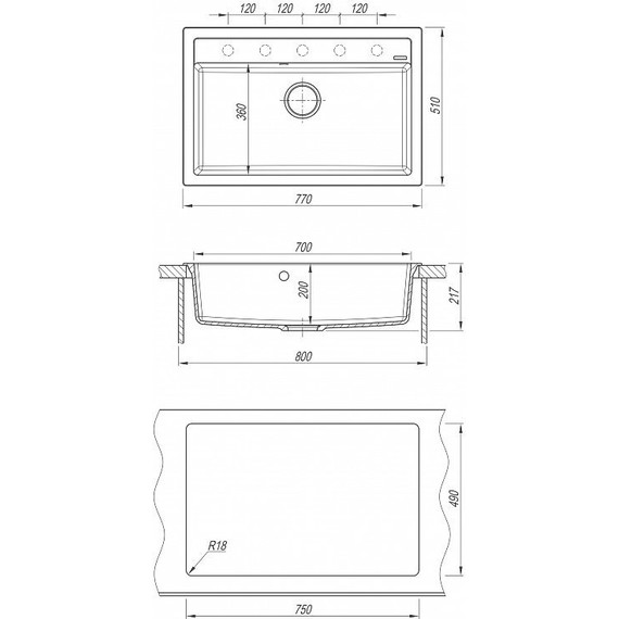 Кухонная мойка Florentina Липси 770 20.440.E0770.306, капучино, Цвет производителя: капучино фото 4