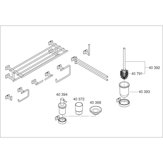 Набор аксессуаров для ванной комнаты Grohe Essentials Cube 40758001 - 3 Набор аксессуаров для ванной комнаты Grohe Essentials Cube 40758001 фото 3
