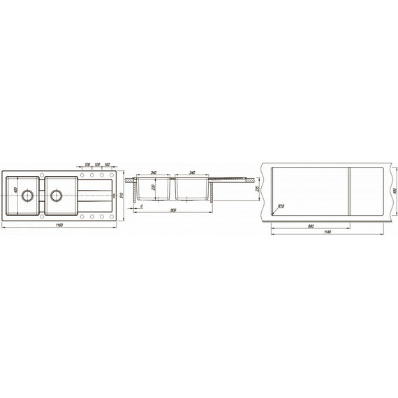 Кухонная мойка Florentina Комби 1160, шампань, Цвет производителя: шампань фото 7
