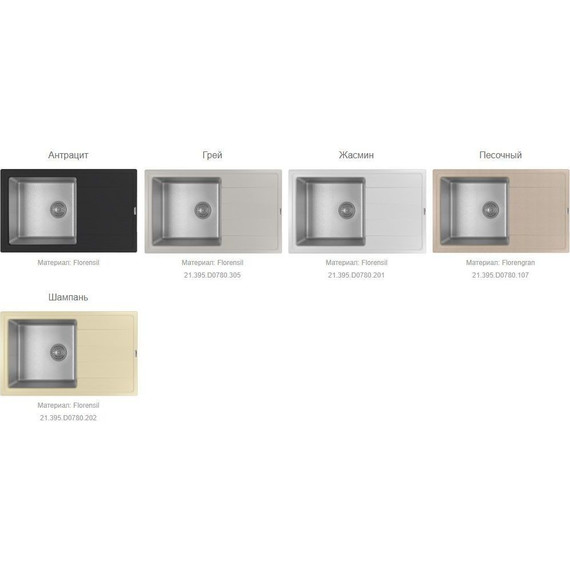 Кухонная мойка Florentina Комби 780 21.395.D0780.107, песочный, Цвет производителя: песочный фото 2