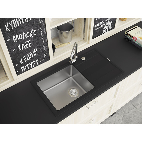 Кухонная мойка Florentina Комби 860, антрацит, Цвет производителя: чёрный фото 2