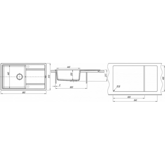 Кухонная мойка Florentina Липси 860 20.130.D0860.201, жасмин, Цвет производителя: жасмин фото 4