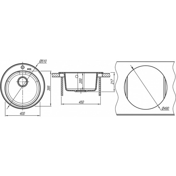 Кухонная мойка Florentina Никосия 20.135.В0510.102, чёрный, Цвет производителя: чёрный фото 4