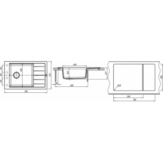 Кухонная мойка Florentina Липси 780P 20.275.D0780.305, грей, Цвет производителя: грей фото 4