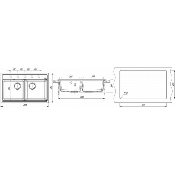 Кухонная мойка Florentina Липси 820 20.370.E0820.305, грей, Цвет производителя: грей фото 4