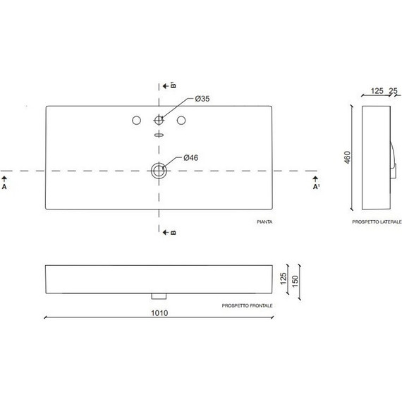 Тумба напольная с раковиной Cezares CADRO-100/46/73-2C-PIA-MET-ST 100 см, черный/белый фото 5