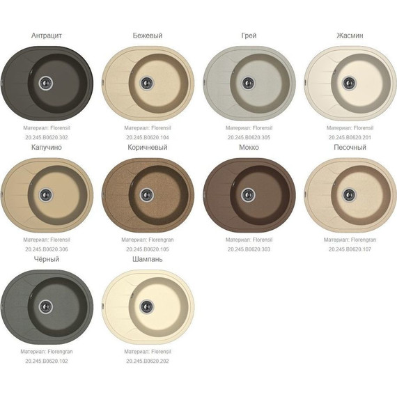 Кухонная мойка Florentina Родос 620 20.245.В0620.202, шампань, Цвет производителя: шампань фото 2