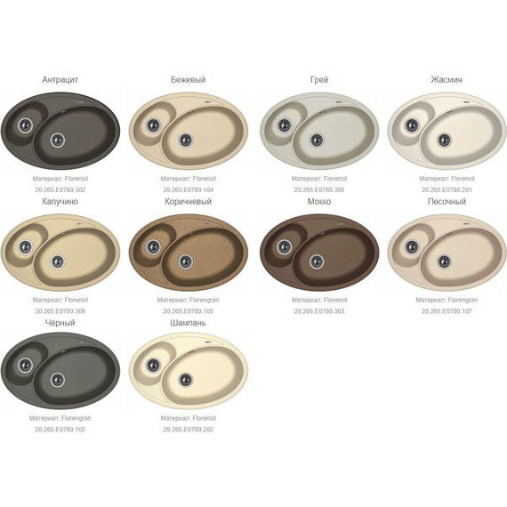 Кухонная мойка Florentina Селена 780 20.265.E0780.105, коричневый, Цвет производителя: коричневый фото 2