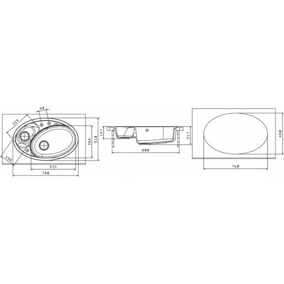 Кухонная мойка Florentina Селена 780 20.265.E0780.202, шампань, Цвет производителя: шампань фото 5