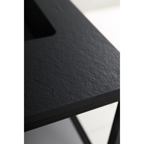 Тумба подвесная с раковиной Cezares CADRO-80/46/30-1C-SO-MET-ST 80 см, черный фото 3