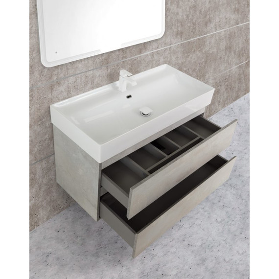 Тумба подвесная с раковиной Cezares Molveno 46-80-2C-SO-BET 80 см, Beton - 2 Тумба подвесная с раковиной Cezares Molveno 46-80-2C-SO-BET 80 см, Beton фото 2