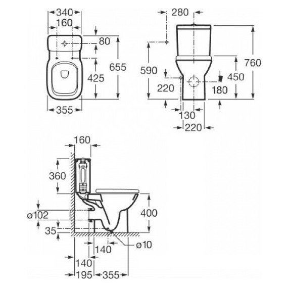 Унитаз-компакт Roca DEBBA 34299700Y - 9 Унитаз-компакт Roca DEBBA 34299700Y фото 9