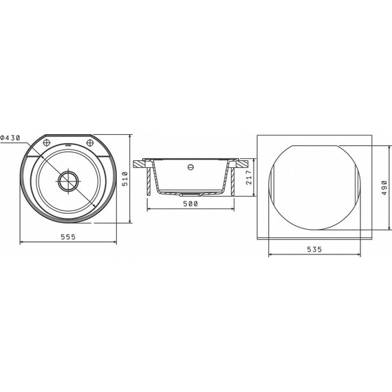 Кухонная мойка Florentina Эльба 20.145.С0555.105, коричневый, Цвет производителя: коричневый фото 4