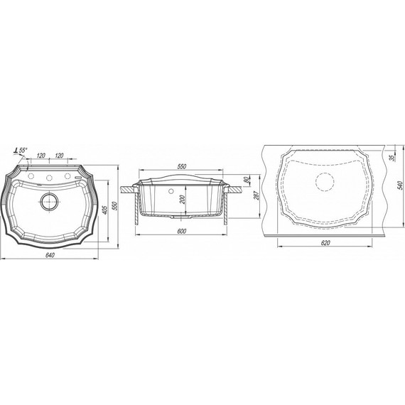 Кухонная мойка Florentina Эмилия 640 20.355.D0640.302, антрацит, Цвет производителя: чёрный - 4 Кухонная мойка Florentina Эмилия 640 20.355.D0640.302, антрацит, Цвет производителя: чёрный фото 4