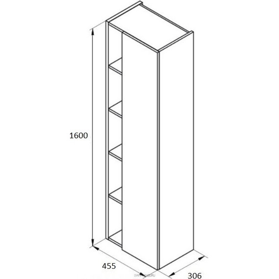 Пенал подвесной Roca Etna 45 см 857303445, дуб верона - 5 Пенал подвесной Roca Etna 45 см 857303445, дуб верона фото 5