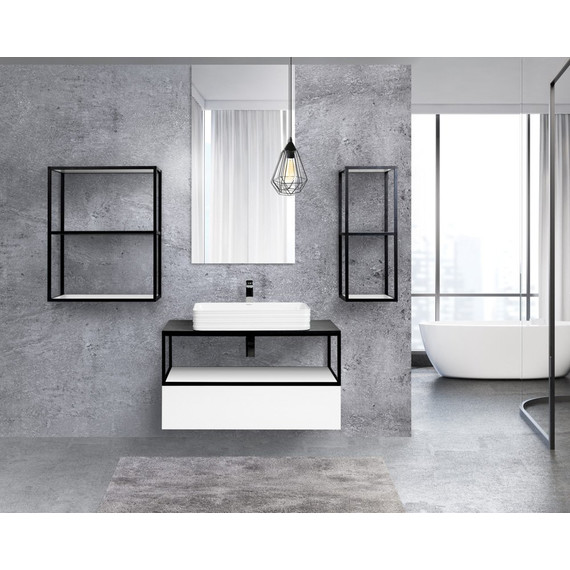 Модуль подвесной открытый Cezares Cadro 30 см CADRO-30/30/80-2C-SO-MET-ST, черный/белый фото 3