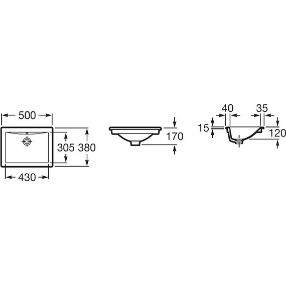 Раковина врезная на столешницу Roca Diverta 50 см 327114000 фото 4