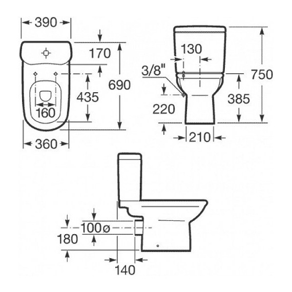 Унитаз-компакт Roca Giralda 342466000 фото 6