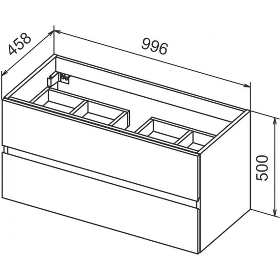 Тумба подвесная с раковиной Cezares Molveno 46-100-2C-SO-BET 100 см, Beton фото 8