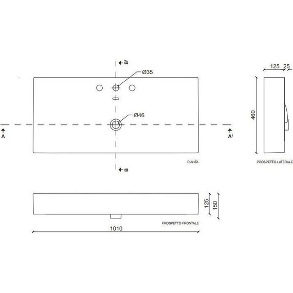 Тумба подвесная с раковиной Cezares Molveno 46-100-2C-SO-BET 100 см, Beton фото 7