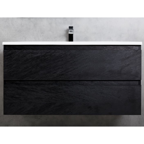 Тумба подвесная с раковиной Cezares MOLVENO-100-2C-SO-NR 100 см, Nero фото 