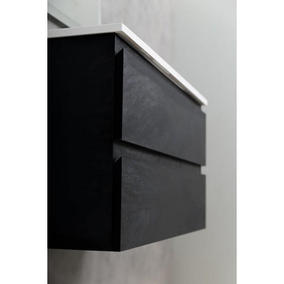 Тумба подвесная с раковиной Cezares MOLVENO-100-2C-SO-NR 100 см, Nero фото 3