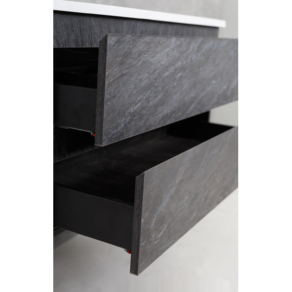 Тумба подвесная с раковиной Cezares MOLVENO-100-2C-SO-ANTR 100 см, Antracite фото 2