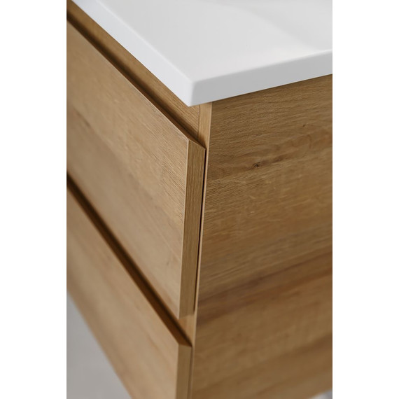 Тумба подвесная с раковиной Cezares MOLVENO-100-2C-SO-RRIV 100 см, Rovere Rivera фото 2