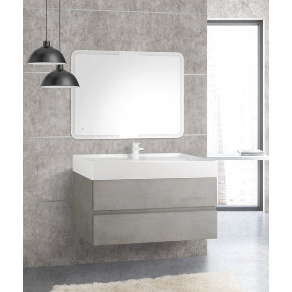Тумба подвесная с раковиной Cezares Molveno 46-100-2C-SO-BET 100 см, Beton фото 4
