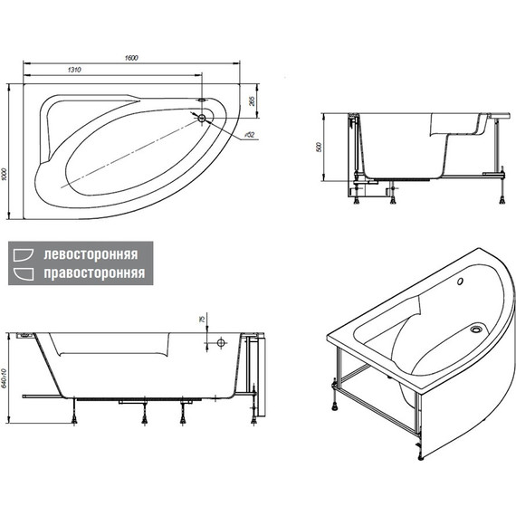 Ванна акриловая Roca Welna 160х100 см ZRU9302998 R - 3 Ванна акриловая Roca Welna 160х100 см ZRU9302998 R фото 3