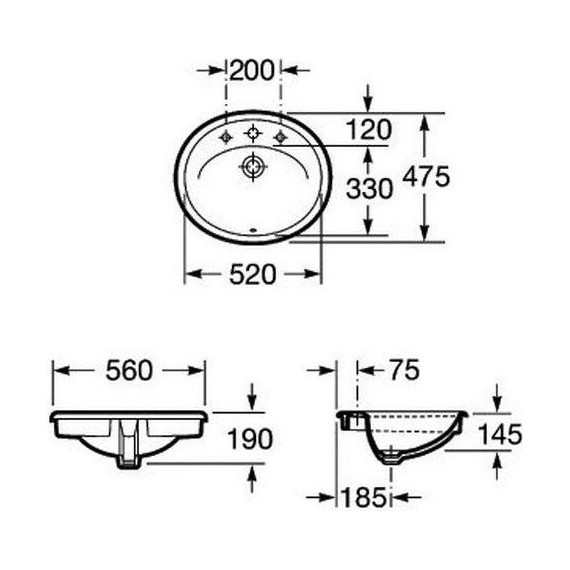 Раковина врезная на столешницу Roca Java 56 см 327863000 - 4 Раковина врезная на столешницу Roca Java 56 см 327863000 фото 4
