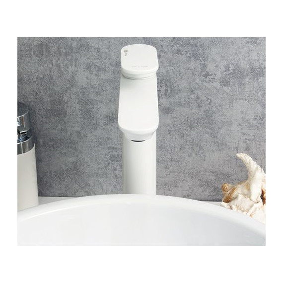 Смеситель для раковины высокий WasserKraft Mindel 8503H, белый фото 5