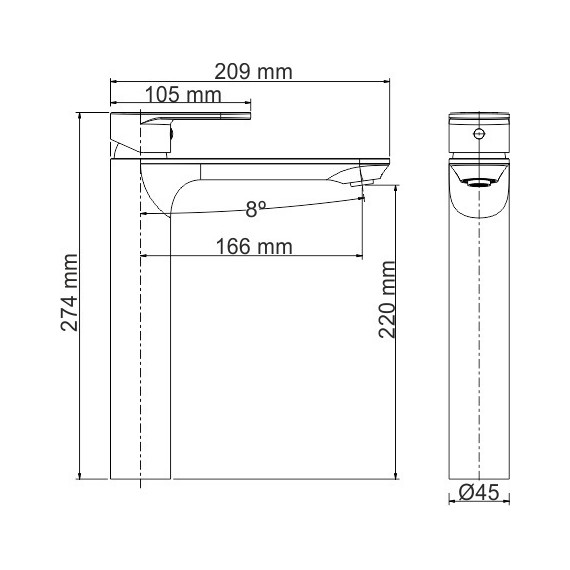 Смеситель для раковины высокий WasserKraft Mindel 8503H, белый фото 7