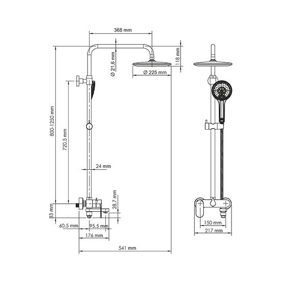 Душевая стойка WasserKraft Mindel A18501, белый - 10 Душевая стойка WasserKraft Mindel A18501, белый фото 10