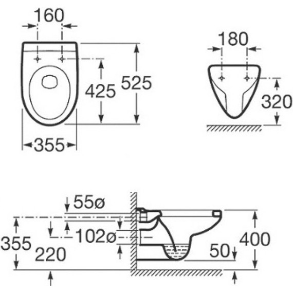 Инсталляция с подвесным унитазом Roca Victoria + Roca Pro 5 в 1 893100000 фото 6