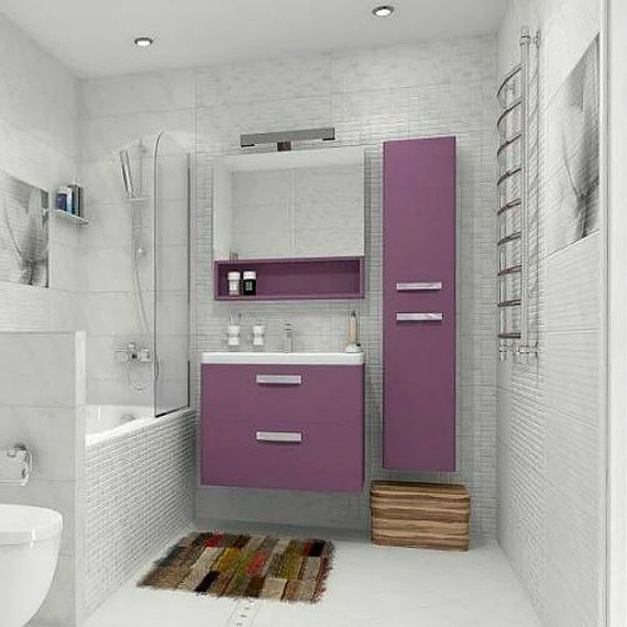 Пенал подвесной ROCA The GAP 35 см правый ZRU9302746, фиолетовый фото 6