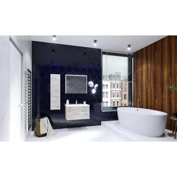 Зеркальный шкаф ROCA Ronda 80 см ZRU9303009, бетон/белый матовый - 5 Зеркальный шкаф ROCA Ronda 80 см ZRU9303009, бетон/белый матовый фото 5