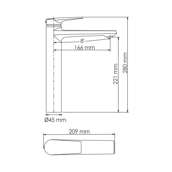 Смеситель для раковины высокий WasserKraft Aisch 5503H, золото фото 7