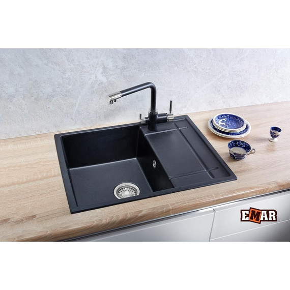Кухонная мойка Emar EMQ-1650.Q, морион, Цвет производителя: морион фото 2