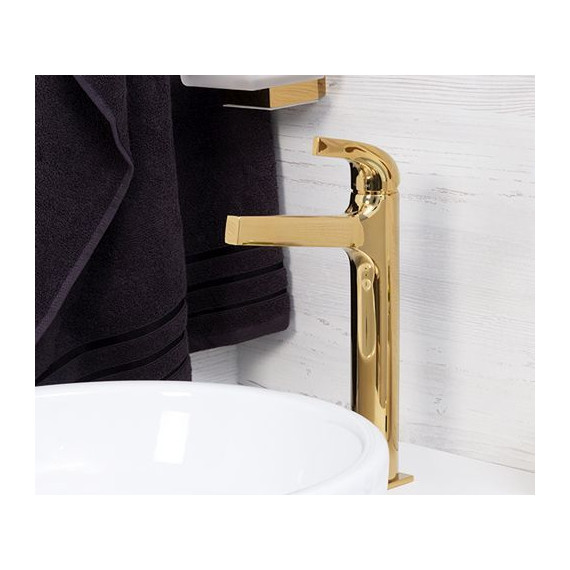 Смеситель для раковины высокий WasserKraft Sauer 7103H, золото - 4 Смеситель для раковины высокий WasserKraft Sauer 7103H, золото фото 4