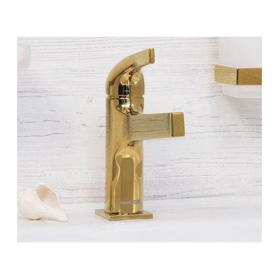 Смеситель для раковины WasserKraft Sauer 7103, золото фото 4